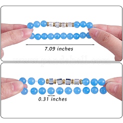 4Pcs 4 Style Natural Malaysia Jade & Synthetic Citrine Stretch Bracelets Set with Glass Beaded&nbsp;BJEW-SW00105-03