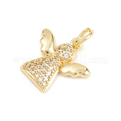 Brass Micro Pave Cubic Zirconia Pendants&nbsp;KK-F938-38G-02