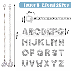 Letter A~Z Alloy Micro Pave Cubic Zirconia Cup Handle Pendant Decorations&nbsp;HJEW-AB00409