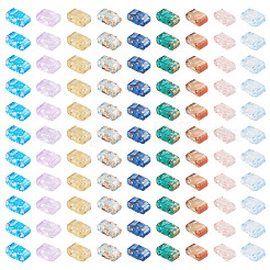 180Pcs 9 Colors 2-Hole Transparent Glass Seed Beads&nbsp;SEED-TA0001-59
