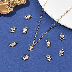 SHEGRACE Brass Micro Pave Clear Cubic Zirconia Charms&nbsp;XGRQ4N675-706G