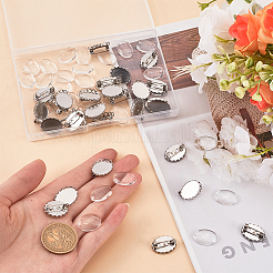 DIY Oval 304 Stainless Steel Brooch Jewelry Kits&nbsp;DIY-SC0026-71