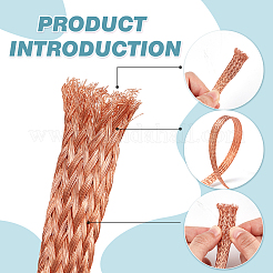 4M Flat Bare Copper Braided Cable Wire&nbsp;KK-WH0054-80C