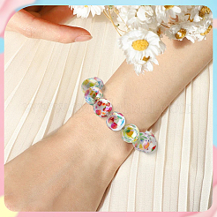50Pcs 5 Styles Printed Opaque Acrylic Beads&nbsp;MACR-SC0002-38