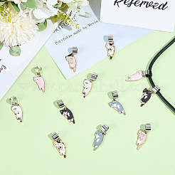 12Pcs 6 Style Alloy Enamel Stethoscope Cat Shape Pendant Decorations&nbsp;HJEW-CP00066
