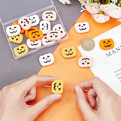 20Pcs 5 Colors Pumpkin Jack-O'-Lantern Halloween Food Grade Eco-Friendly Silicone Beads&nbsp;SIL-AR0001-10