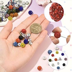 30Pcs 10 Colors Polymer Clay Rhinestone & 70Pcs 10 Colors Brass Rhinestone Spacer Beads Findings Kits&nbsp;DIY-FS0010-52