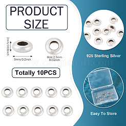 10Pcs 925 Sterling Silver Spacer Beads&nbsp;STER-TA0001-43