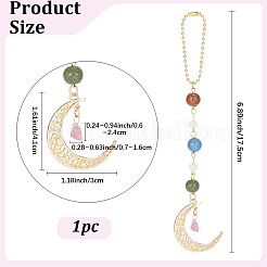 1Pc Alloy & Handmade Porcelain & Natural Strawberry Quartz & Imitation Jade Glass Hanging Ornaments&nbsp;HJEW-BM0001-86