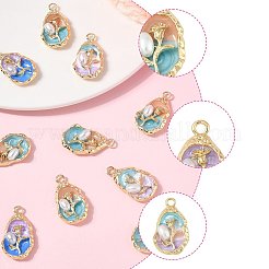 10Pcs Alloy Enamel Pendants&nbsp;ENAM-FS0003-25