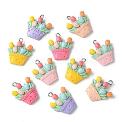 50Pcs 5 Colors Opaque Resin Pendants&nbsp;RESI-CJ0003-94