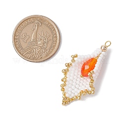 Glass Seed Beads Calla Lily Pendants&nbsp;PALLOY-MZ00443