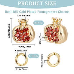 6Pcs Brass Micro Pave Chocolate Cubic Zirconia Charms&nbsp;KK-CN0002-51