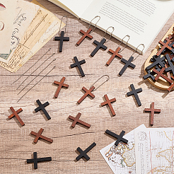 100Pcs 2 Styles Dyed Wood Pendants&nbsp;FIND-BM0001-13
