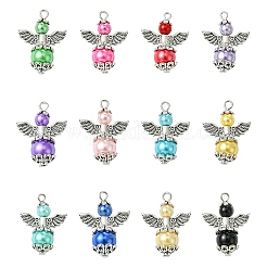 48Pcs 12 Colors Glass Pendants&nbsp;PALLOY-YW00051