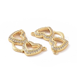 Brass Micro Pave Cubic Zirconia 2-Loop Pendants&nbsp;ZIRC-P106-33G