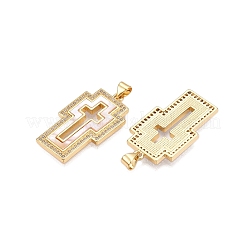 Brass Micro Pave Clear Cubic Zirconia Pendants&nbsp;KK-N254-195G