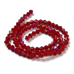 Opaque Solid Color Electroplate Glass Beads Strands&nbsp;EGLA-A039-P4mm-L01