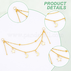 50Pcs Star & Moon Stainless Steel Charms Shoe Chain&nbsp;AJEW-PH01579