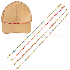 4Pcs 4 Colors Brass Enamel Curb Chain Bracelet Making&nbsp;AJEW-TA00032