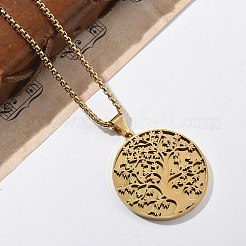 201 Stainless Steel Pendant Necklaces&nbsp;NJEW-Z058-03G