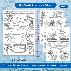 4 Sheets 11.6x8.2 Inch Stick and Stitch Embroidery Patterns&nbsp;DIY-WH0455-324