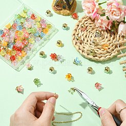 90Pcs 9 Colors Acrylic Pendants&nbsp;OACR-CJ0002-58