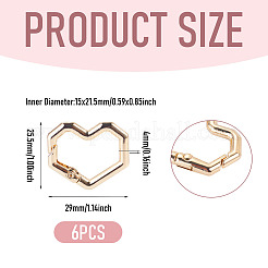 6Pcs Heart Alloy Spring Gate Rings&nbsp;FIND-TA0011-14A