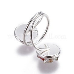 Electroplate Glass Cuff Rings&nbsp;RJEW-JR00248-05