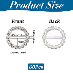 60Pcs Alloy Rhinestone Slider Buckles&nbsp;FIND-CY0001-93