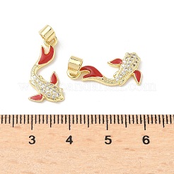 Brass Micro Pave Cubic Zirconia Pendants&nbsp;KK-C104-04B-G
