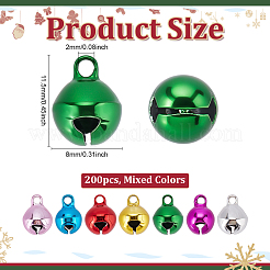 200Pcs Iron Round Bell Charms&nbsp;IFIN-ME0001-30