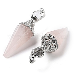 Natural Rose Quartz Faceted Cone Big Pendants&nbsp;G-P552-04P-01