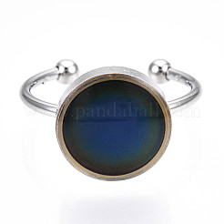 Flat Round Mood Ring&nbsp;LS-RJEW-T025-01P