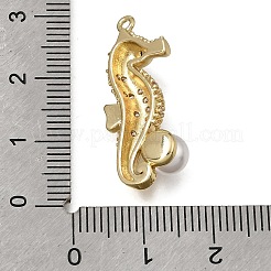 Brass Micro Pave Clear Cubic Zirconia Pendants&nbsp;KK-K427-47G