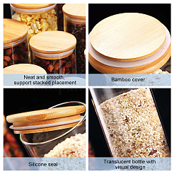Glass Storage Jar with Suction Bamboo Lid&nbsp;CON-WH0089-45