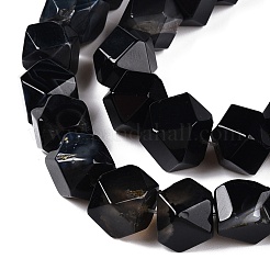 Dyed & Heated Natural Black Agate Beads Strands&nbsp;G-T138-39