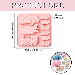 2PCS Transportation Theme Pink Silicone Molds for DIY Craft Cake Cookies Making&nbsp;ST-CJ0007-54