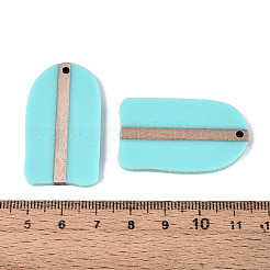 Opaque Resin & Wood Pendants&nbsp;RESI-T057-48A