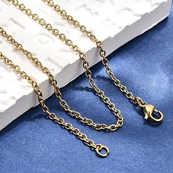 304 Stainless Steel Cable Chain Necklace Making&nbsp;STAS-P045-01G-A