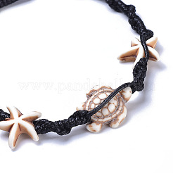 Adjustable Synthetic Turquoise(Dyed) Braided Bead Bracelets&nbsp;BJEW-JB04269-02