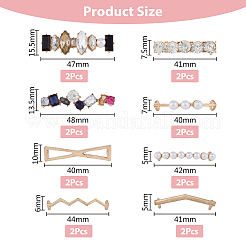 16Pcs 8 Styles Alloy Shoe Lace Buckle Clips&nbsp;FIND-FH0007-90
