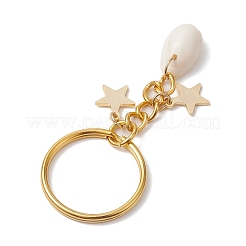 Iron with Natural Cowrie Shell Keychain&nbsp;KEYC-JKC00854
