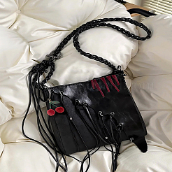 1Pc Cherry Imitation Leather Fibre Soft Pendant Decorations&nbsp;AJEW-LP0008-32