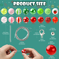 DIY Bubblegum Bracelet Pendant Decoration Making Kit for Strawberry Theme&nbsp;MACR-CJC0005-01