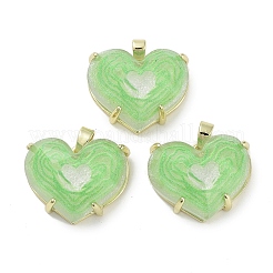 Real 18K Gold Plated Brass Pave Faceted Resin Pendants&nbsp;KK-R161-07G