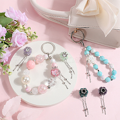 6Pcs 6 Colors Handmade Polymer Clay Rhinestone Beads&nbsp;CLAY-SC0001-91