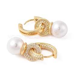 Rack Plating Brass Micro Pave Clear Cubic Zirconia Hoop Earrings for Women&nbsp;EJEW-G394-11G