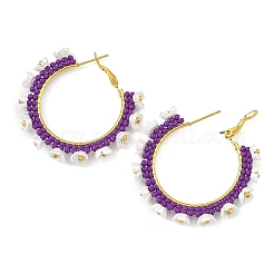 Glass Hoop Earrings&nbsp;EJEW-MZ00827-02