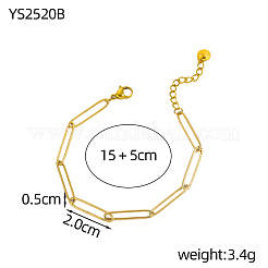 304 Stainless Steel Paperclip Chains Bracelets&nbsp;STAS-OY016-99G